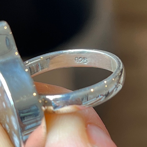 Sterling Silver Pyritized Ammonite Shell Ring. Sz 6 - Picture 6 of 6